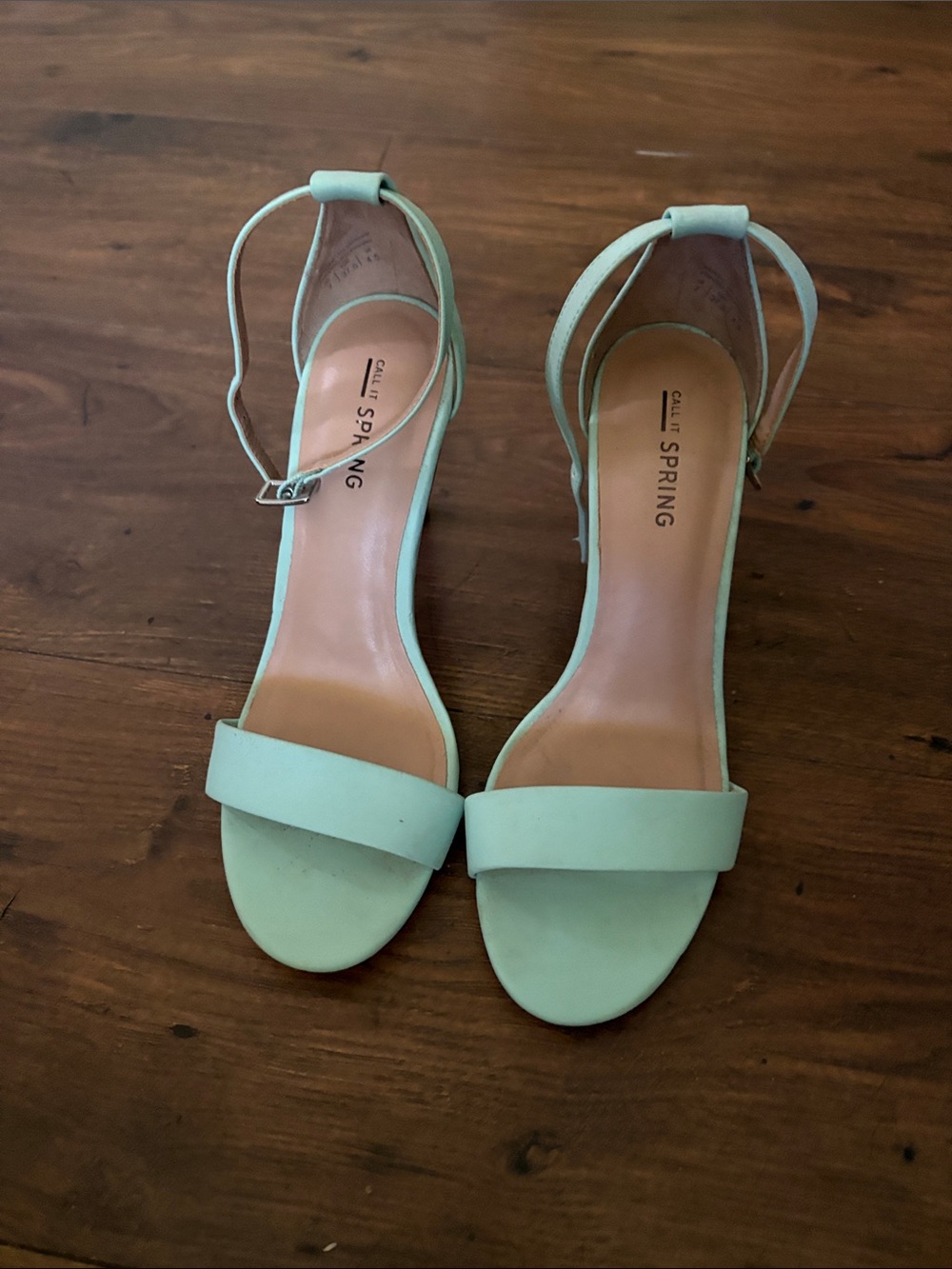 Call It Spring Mint Green Ankle-Strap Heeled Sandals